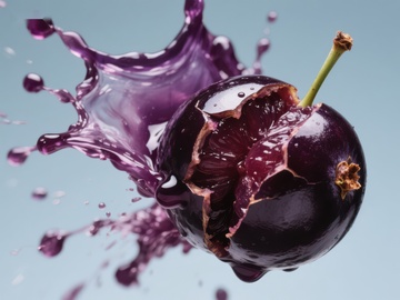 紫果爆裂，汁液四溅