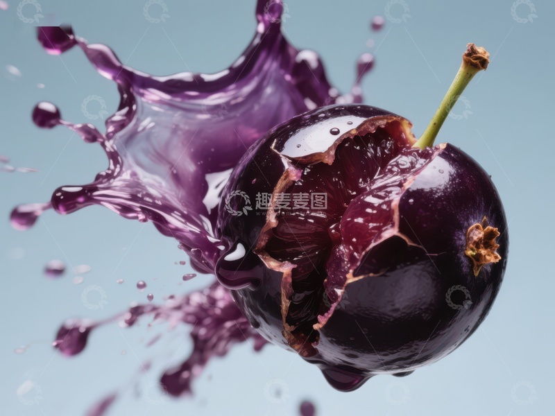 高清大图下载【趣麦麦图】紫果爆裂，汁液四溅