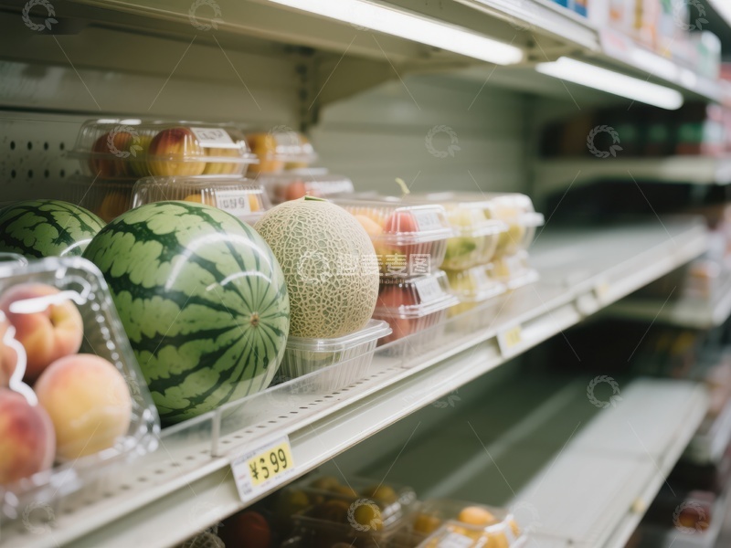 高清大图下载【趣麦麦图】超市货架上的新鲜水果