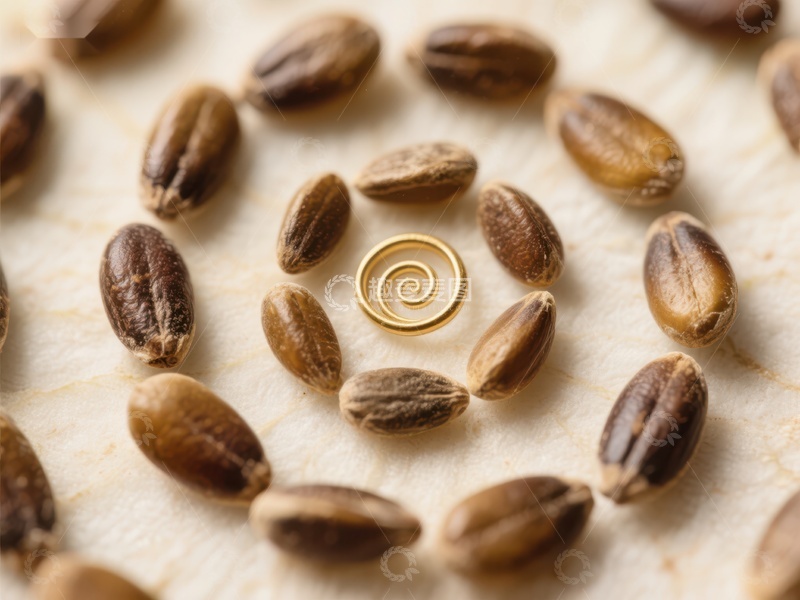 高清大图下载【趣麦麦图】螺旋装饰环绕的谷物种子