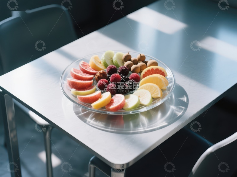高清大图下载【趣麦麦图】桌上摆放的多彩水果拼盘