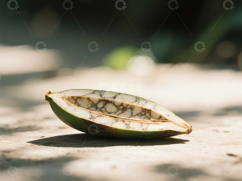 高清大图下载【趣麦麦图】干裂的果实外壳静置于地面