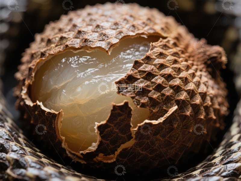 高清大图下载【趣麦麦图】新鲜荔枝特写，果肉饱满诱人