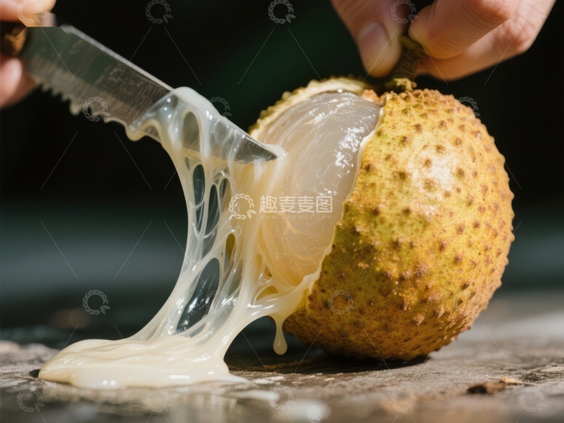 高清大图下载【趣麦麦图】刀切荔枝，果肉汁液四溢
