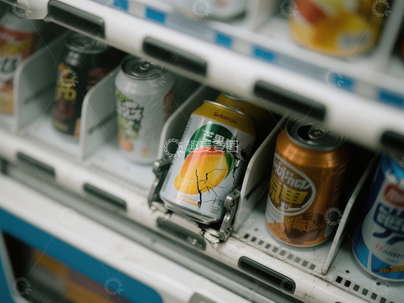 高清大图下载【趣麦麦图】自动售货机内的饮料罐