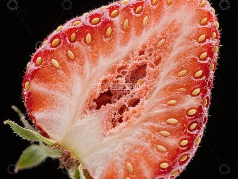 高清大图下载【趣麦麦图】切开的草莓特写