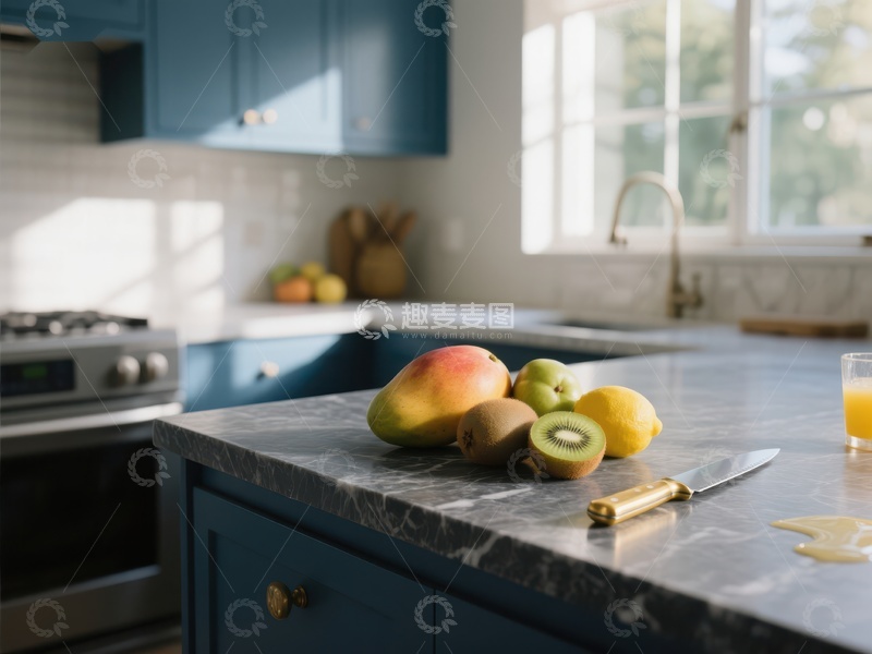 高清大图下载【趣麦麦图】厨房台面摆放新鲜水果