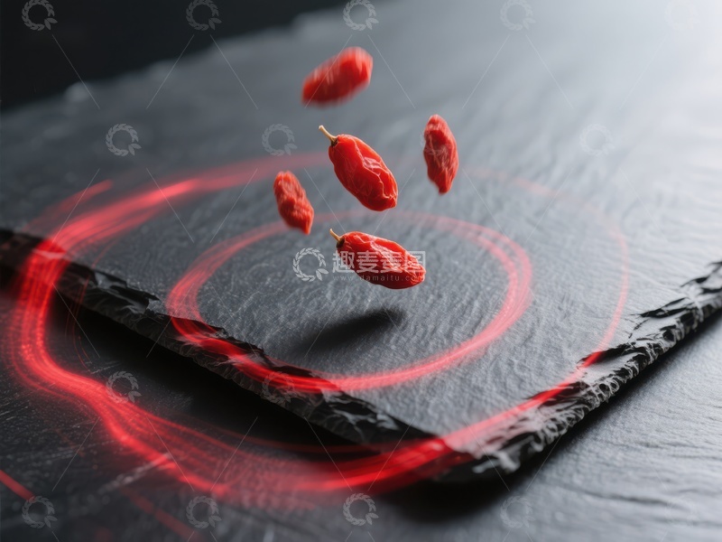 高清大图下载【趣麦麦图】枸杞跃动于红色光环之上