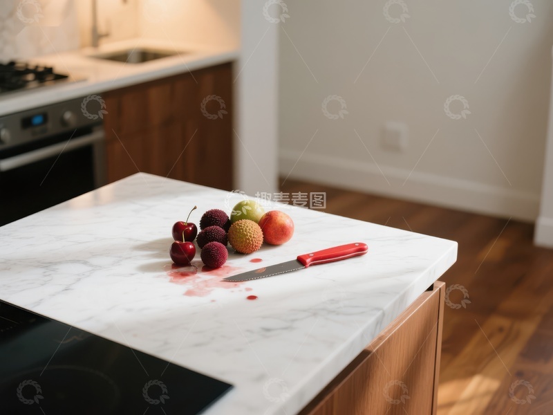 高清大图下载【趣麦麦图】厨房台面水果与刀具