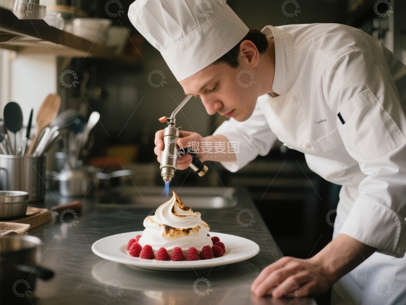 高清大图下载【趣麦麦图】厨师精心制作甜点
