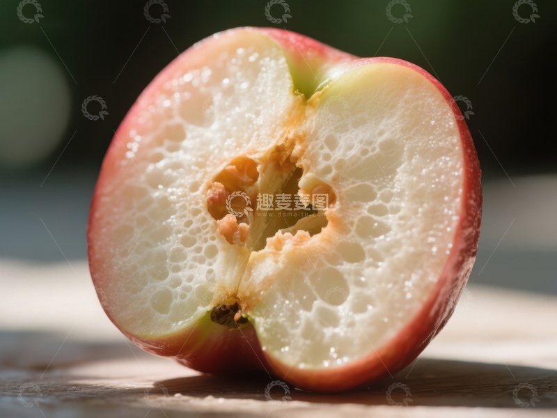 高清大图下载【趣麦麦图】切开的苹果内部结构特写
