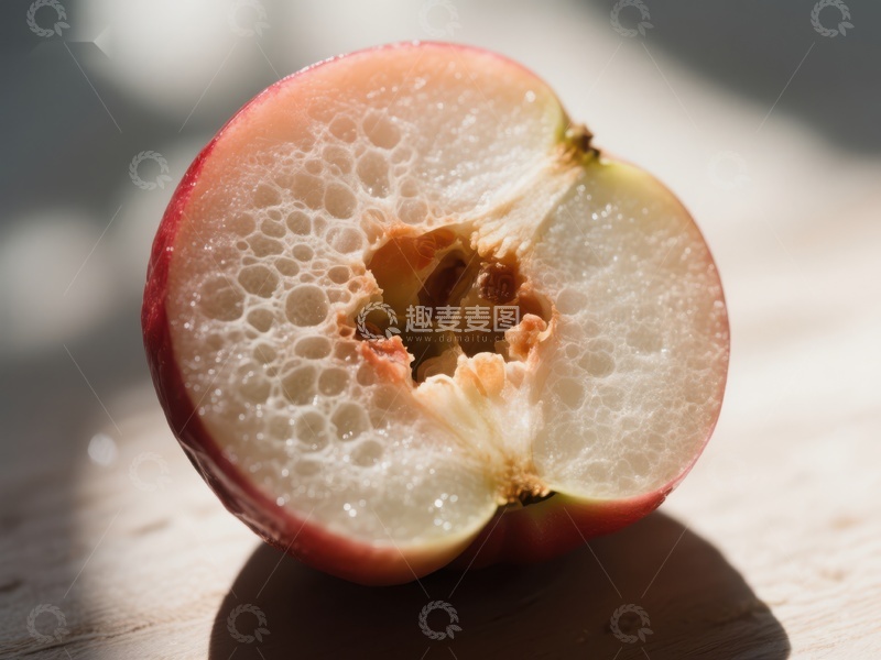 高清大图下载【趣麦麦图】被啃咬的苹果横切面