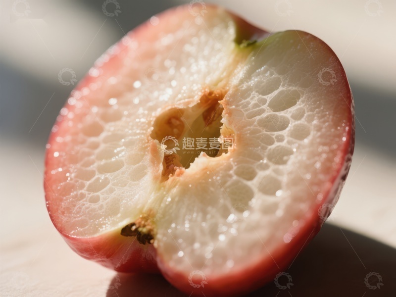 高清大图下载【趣麦麦图】新鲜莲雾切面特写