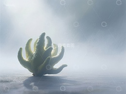 雾中绿色多触手生物