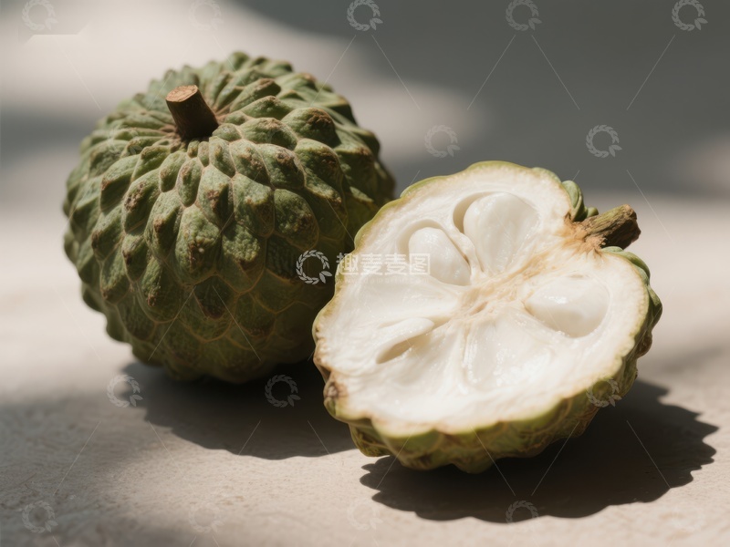 高清大图下载【趣麦麦图】新鲜释迦果切面展示