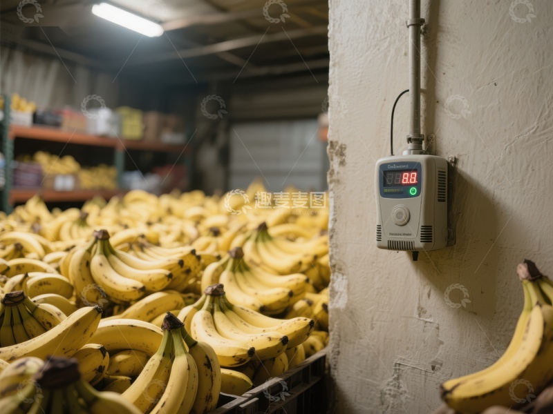 高清大图下载【趣麦麦图】香蕉仓库中的温度监控设备