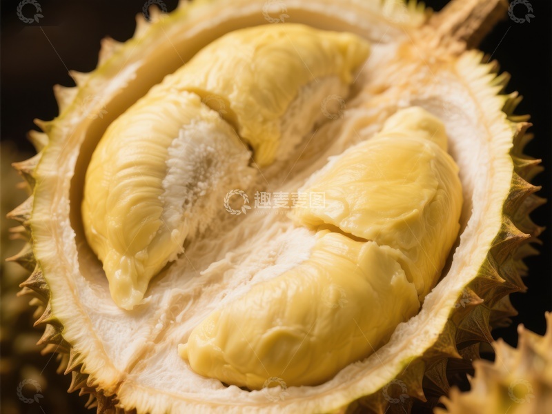 高清大图下载【趣麦麦图】新鲜榴莲果肉特写