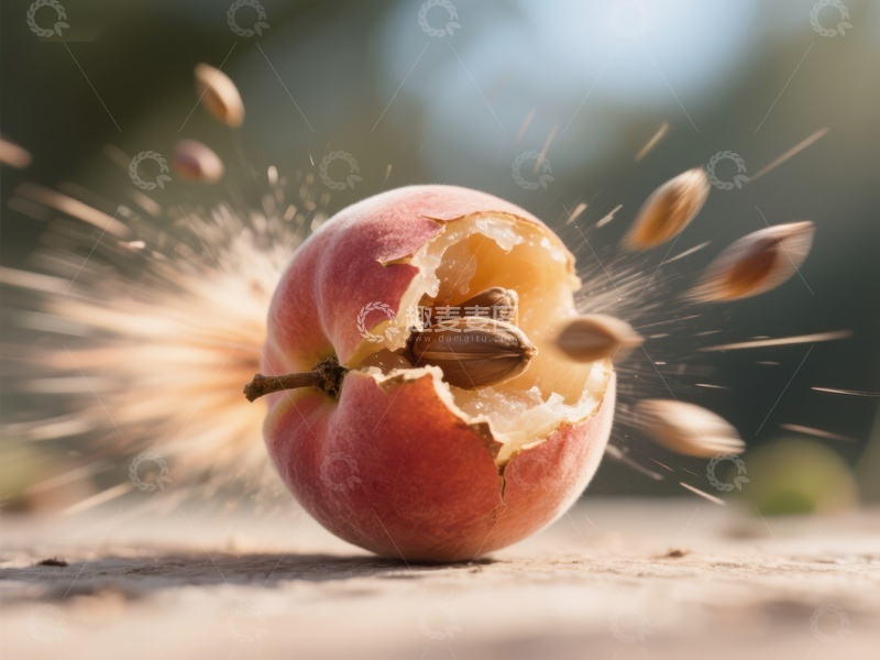 高清大图下载【趣麦麦图】苹果爆裂瞬间，种子四散飞溅