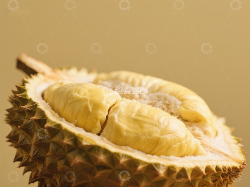 高清大图下载【趣麦麦图】新鲜榴莲切开展示