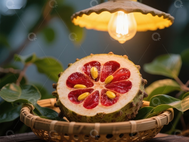 高清大图下载【趣麦麦图】灯下切开的神秘水果