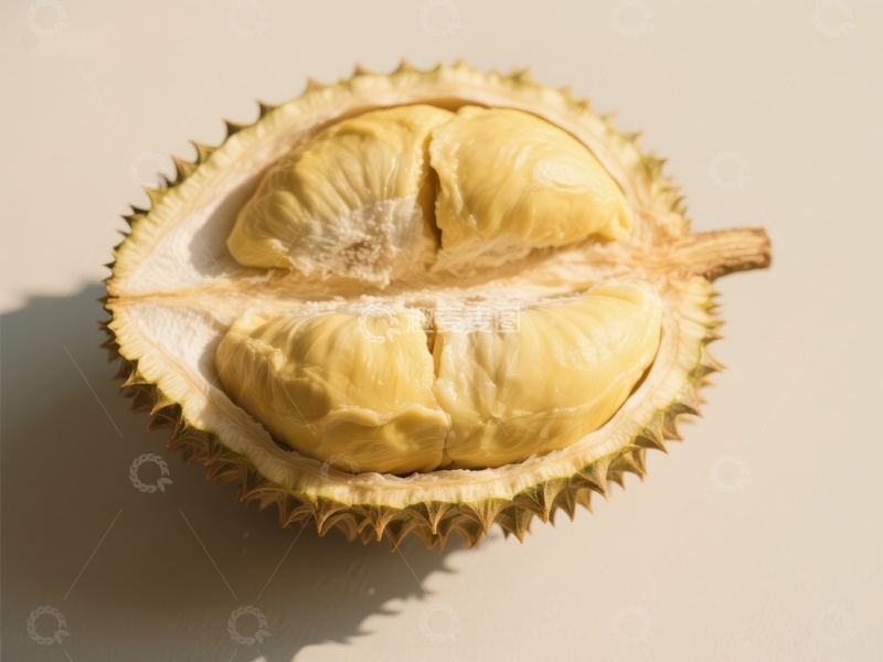 高清大图下载【趣麦麦图】新鲜榴莲切开展示