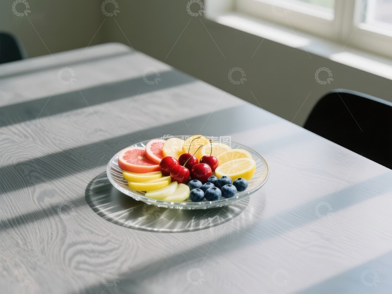 高清大图下载【趣麦麦图】餐桌上的新鲜水果拼盘