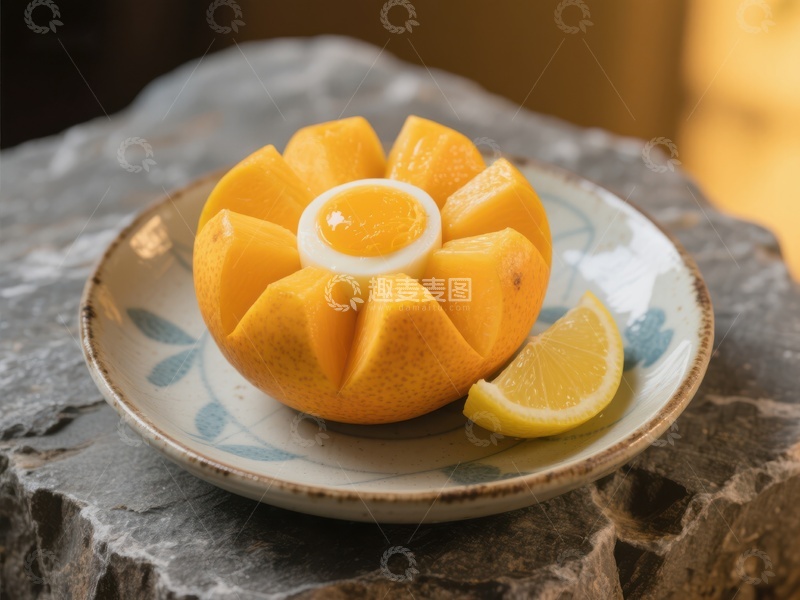 高清大图下载【趣麦麦图】创意柠檬摆盘，清新自然