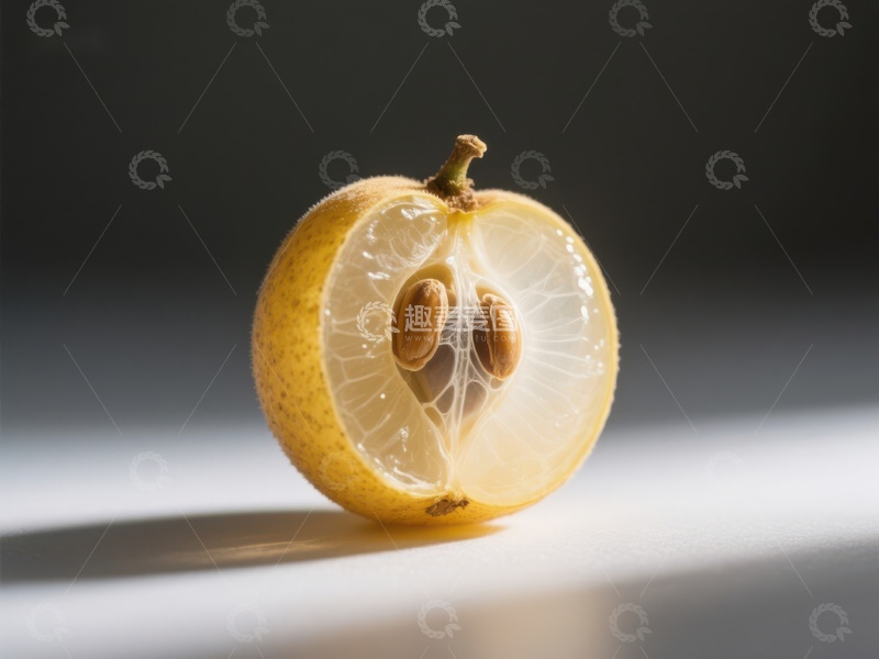 高清大图下载【趣麦麦图】切开的柠檬，露出内部结构