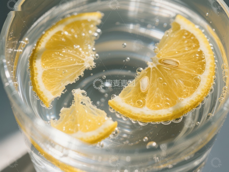 高清大图下载【趣麦麦图】柠檬片在气泡水中漂浮