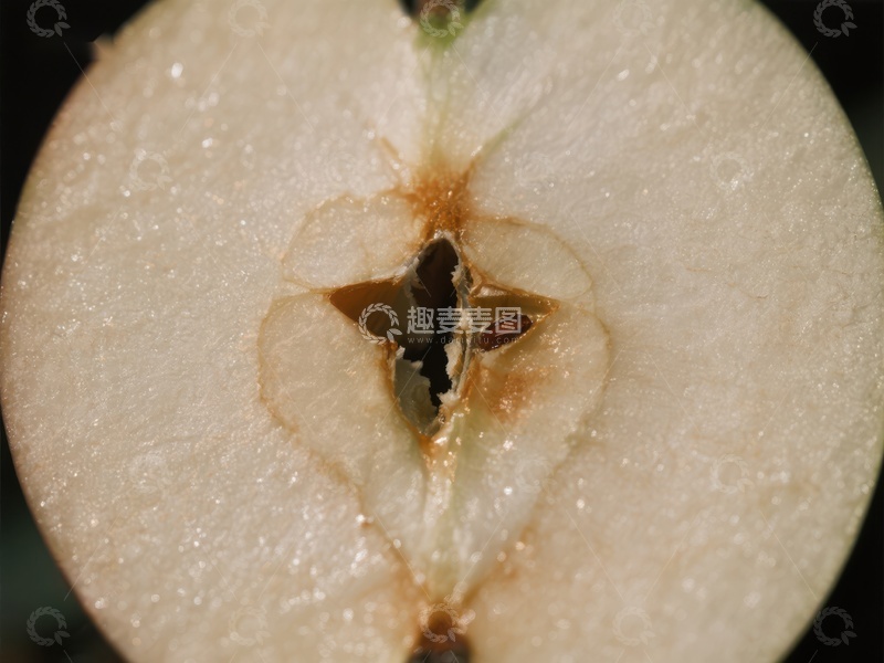 高清大图下载【趣麦麦图】切开的苹果内部特写