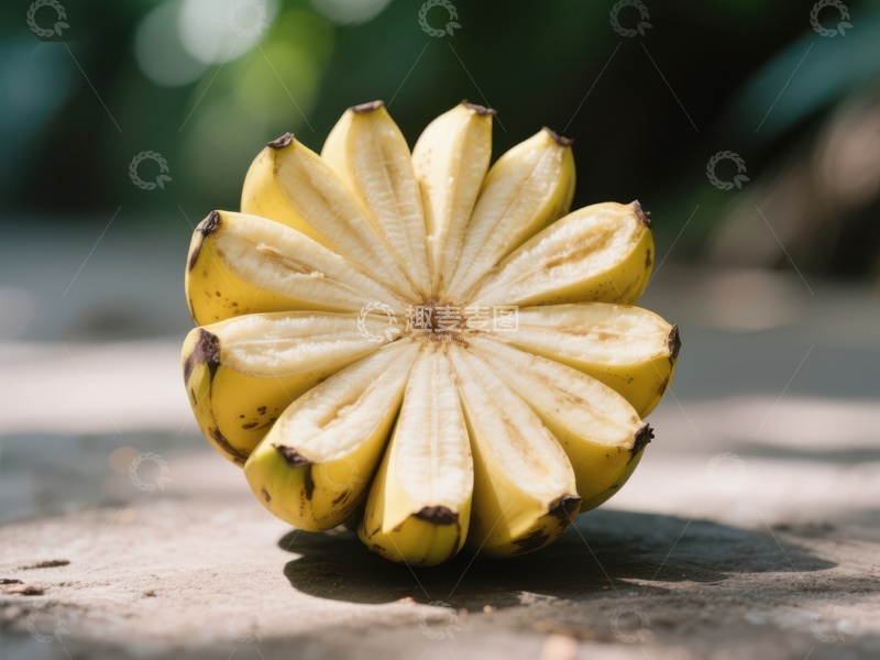 高清大图下载【趣麦麦图】切片香蕉排列成花状