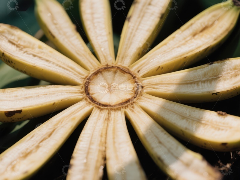 高清大图下载【趣麦麦图】香蕉切片排列成花状图案