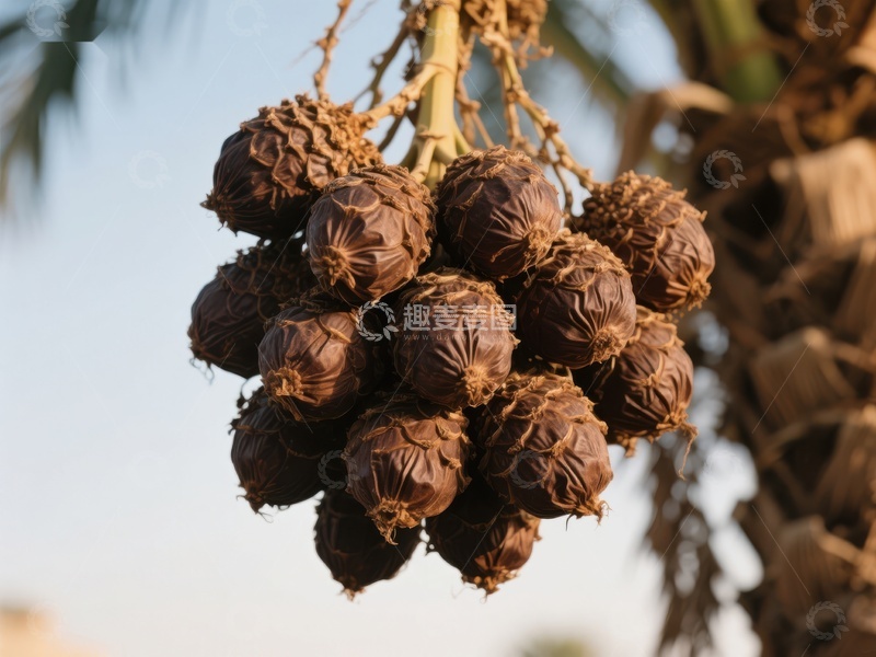 高清大图下载【趣麦麦图】-棕榈树上的成熟果实