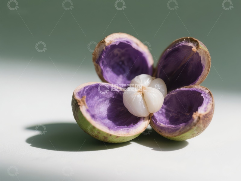高清大图下载【趣麦麦图】紫色果壳中的白色果实