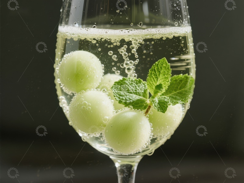 高清大图下载【趣麦麦图】葡萄薄荷气泡水