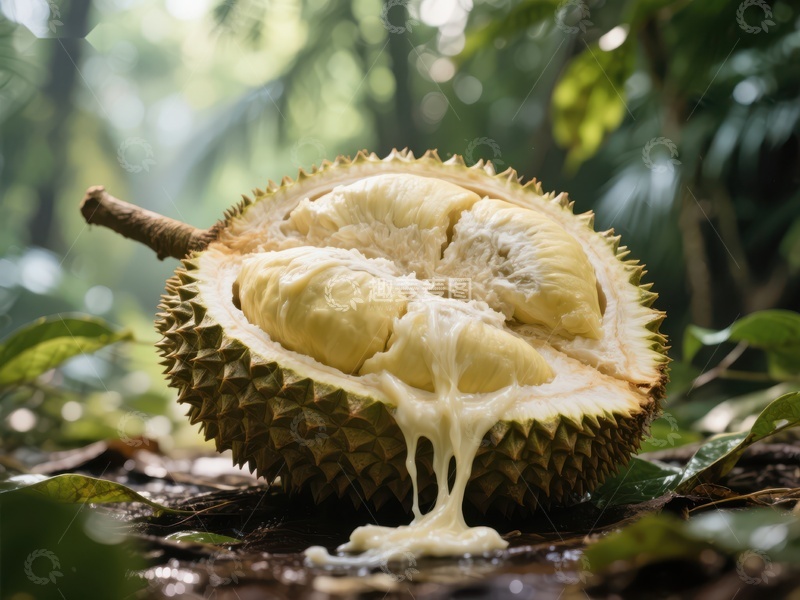 高清大图下载【趣麦麦图】新鲜榴莲果肉特写