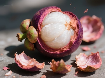 新鲜山竹果剖开展示