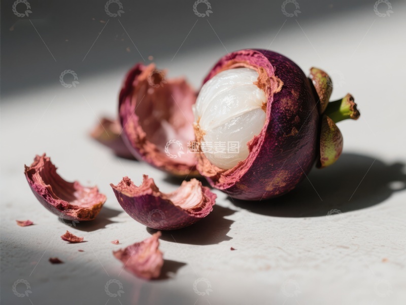 高清大图下载【趣麦麦图】新鲜紫皮水果剖开展示