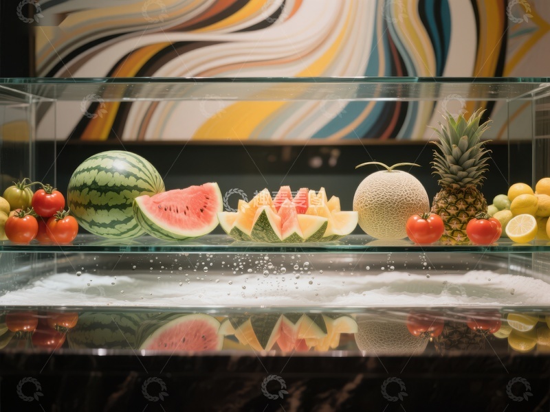 高清大图下载【趣麦麦图】色彩斑斓的水果展示柜