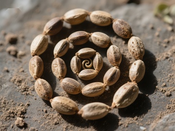 螺旋排列的种子特写