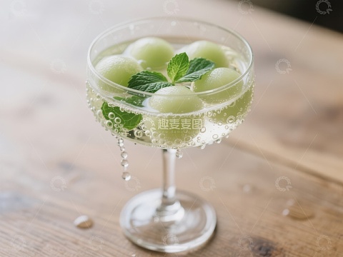 清新薄荷葡萄气泡酒