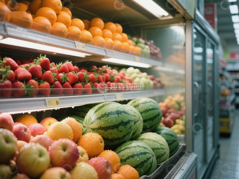 高清大图下载【趣麦麦图】超市水果区展示新鲜水果