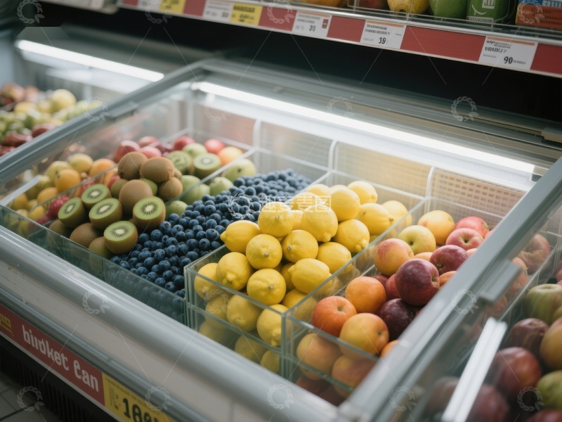 高清大图下载【趣麦麦图】超市冷藏区新鲜水果展示