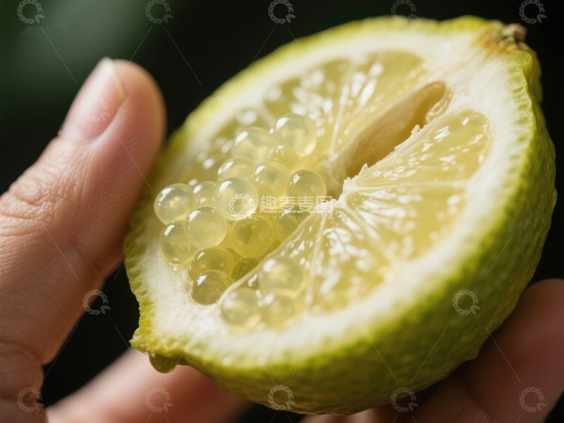 高清大图下载【趣麦麦图】手握切开的指橙，内部果肉清晰可见