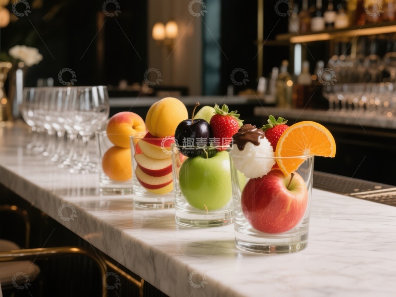 高清大图下载【趣麦麦图】酒吧台上的水果装饰