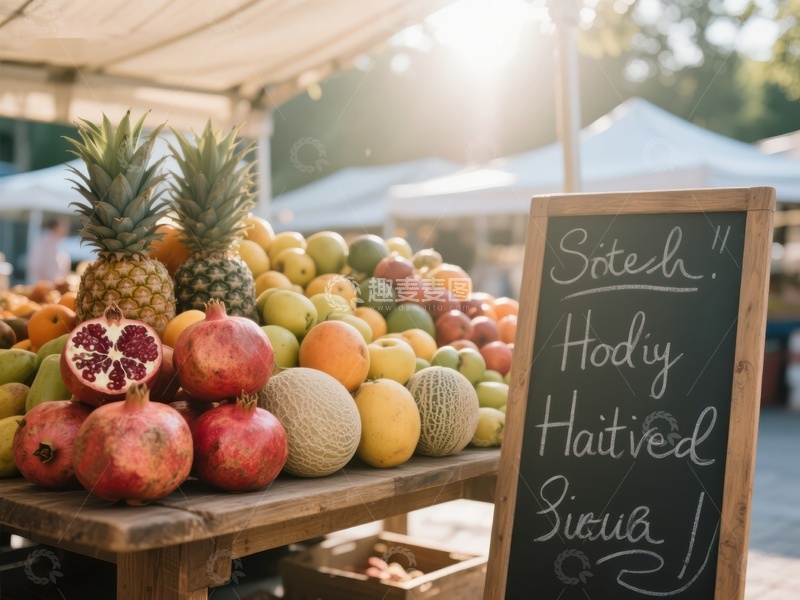 高清大图下载【趣麦麦图】市场摊位展示新鲜水果