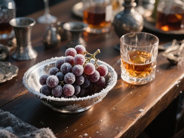 霜冻葡萄与威士忌的静谧时光