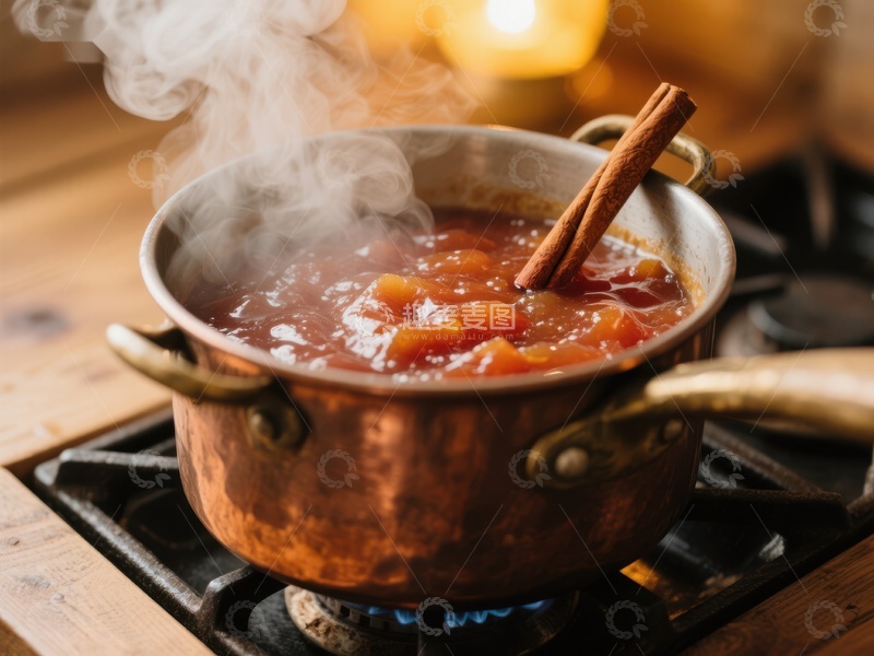 高清大图下载【趣麦麦图】热气腾腾的铜锅炖煮美食