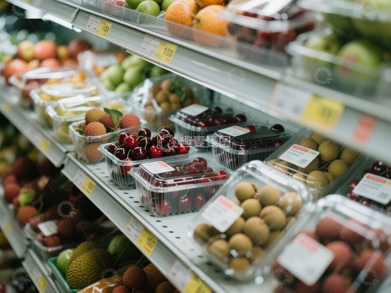 高清大图下载【趣麦麦图】超市货架上的新鲜水果