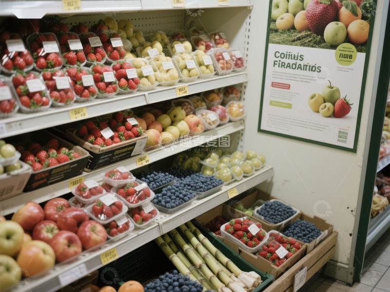 高清大图下载【趣麦麦图】超市水果区陈列展示
